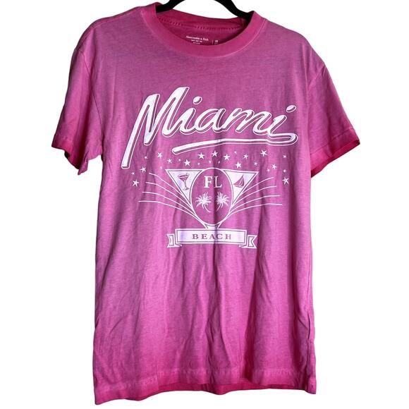 Abercrombie & Fitch Soft A&F Tee Shirt Men Size XS Pink Short Sleeve Relaxed - Picture 1 of 15